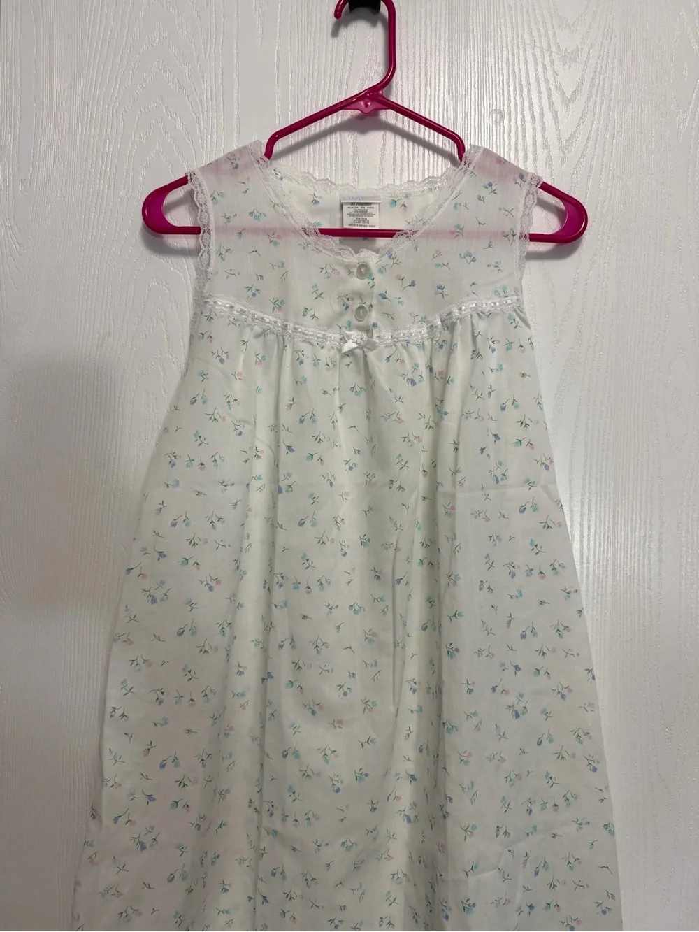 Vintage White Floral Nightgown Dress
